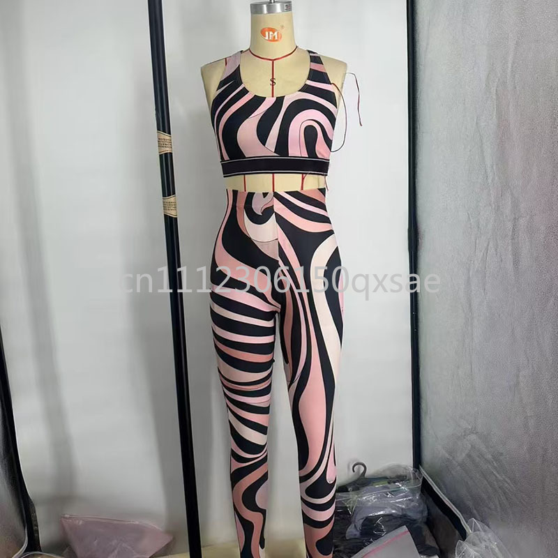 Street Fashion Brand Logo - Conjuntos de Yoga con Diadema Rosa