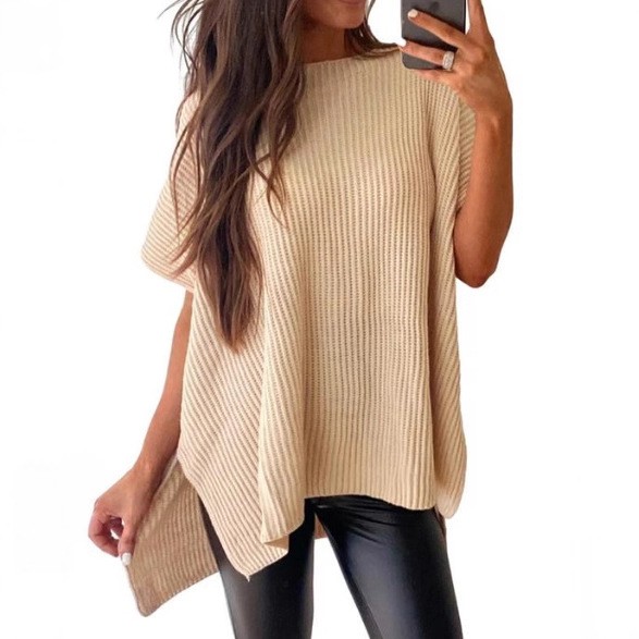 Longline Tee Oversized - Camiseta Casual de Chenilla Oversize de