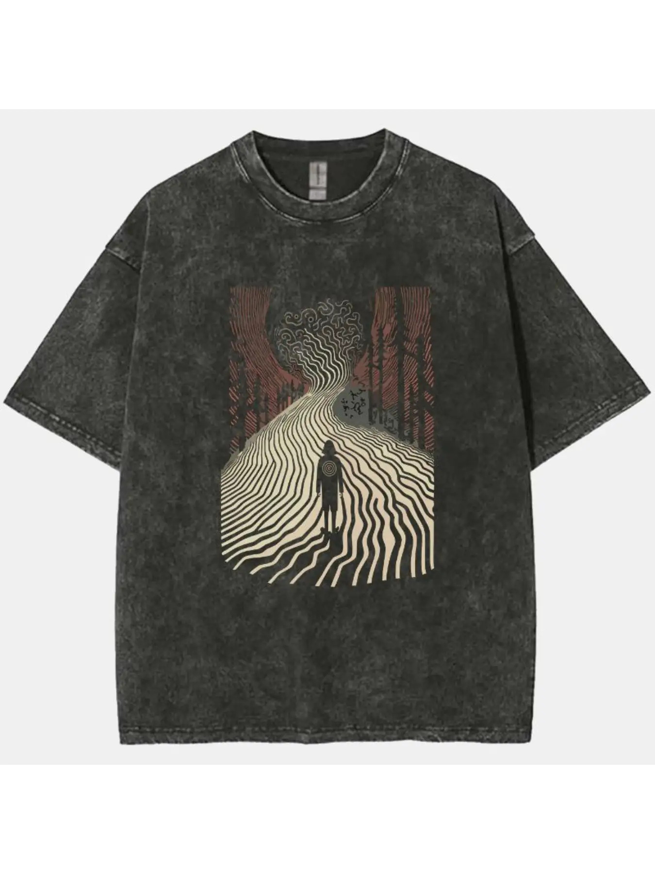 Longline Tee Oversized - Camisetas vintage negras para hombre y