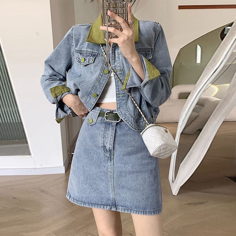 Street Fashion Jeans Women - Abrigos de mezclilla, minifaldas, conjuntos de