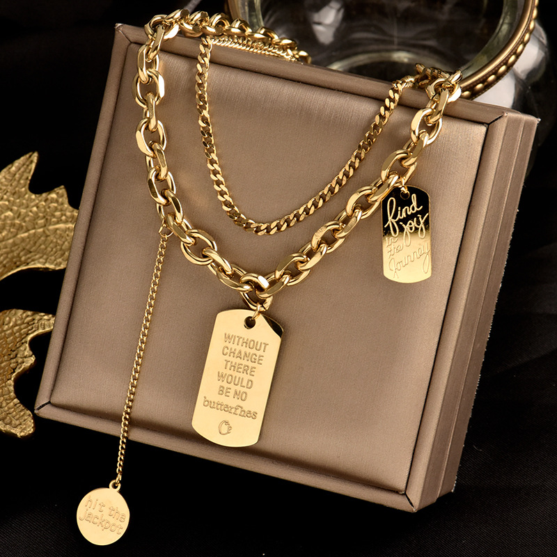 Fashion Street Singapore - Gargantilla de acero de titanio para