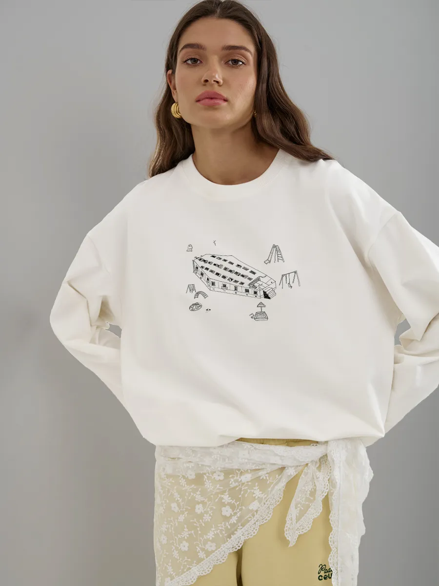 Longline Tee Oversized - Camiseta de manga larga 100% de