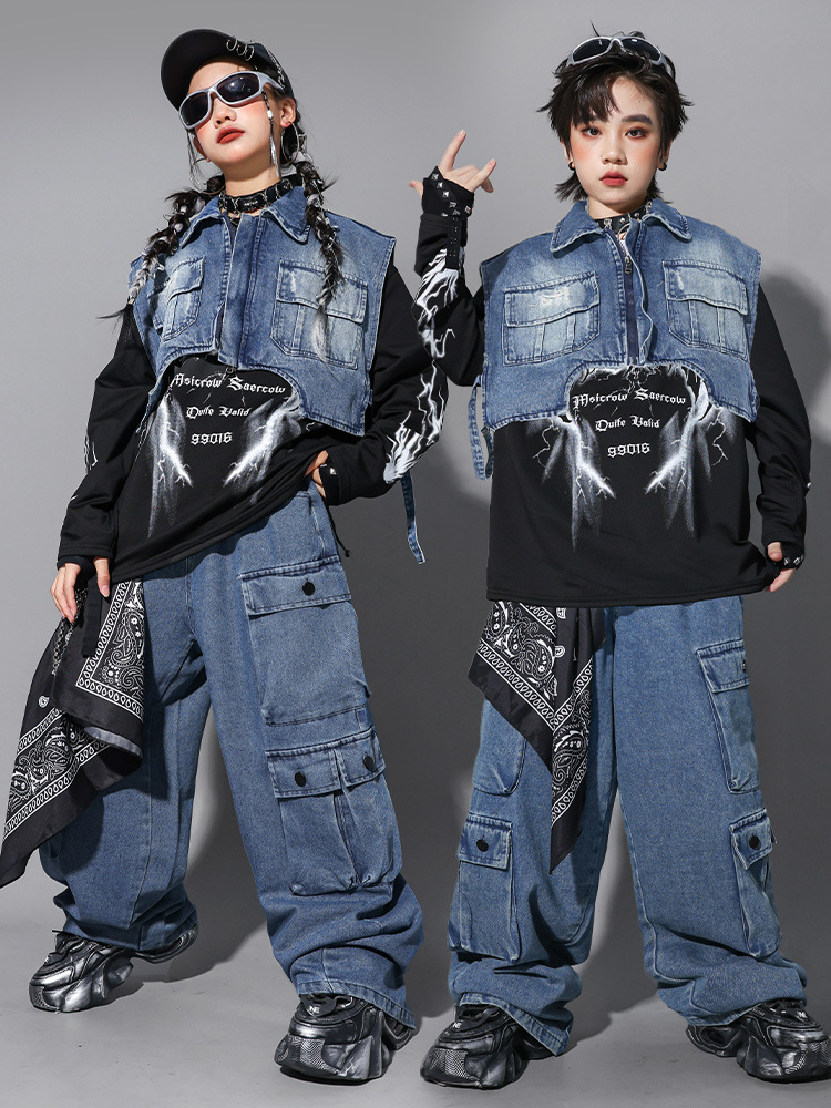 Street Fashion Jeans Women - Ropa Hip Hop para Niños, Chaleco