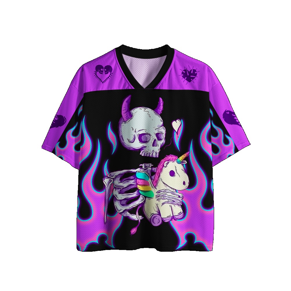 Street Fashion Harajuku - Camiseta de fútbol gótica con estampado