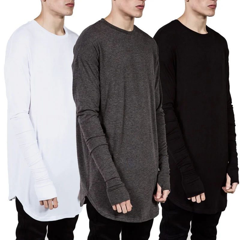 Longline Tee Oversized - Camiseta de manga larga con orificio