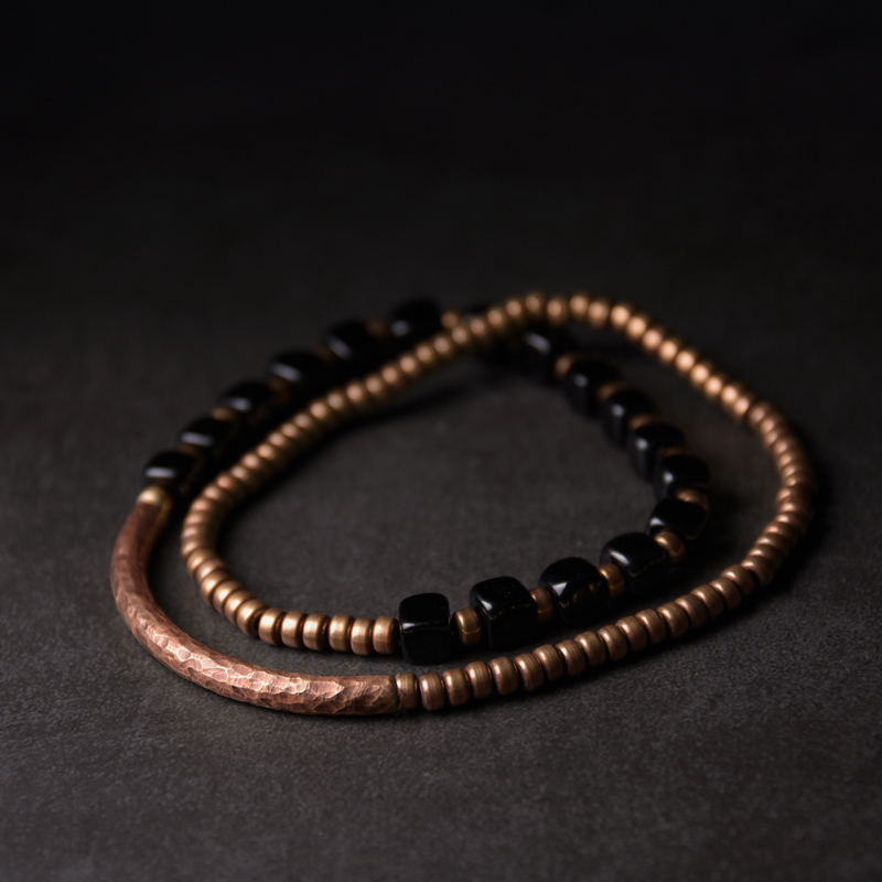 Pulsera multicapa de ónix negr - Street Fashion Designer reseña y precio