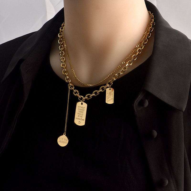 Gargantilla de acero de titani - Fashion Street Singapore reseña y precio