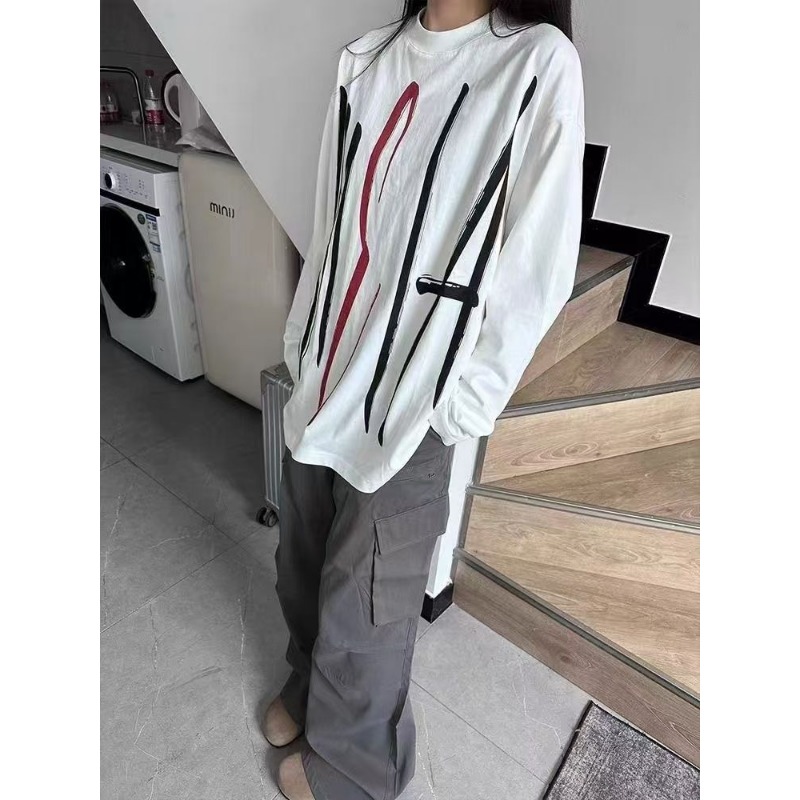 Sudadera Holgada de Manga Larg - Longline Tee Oversized reseña y precio